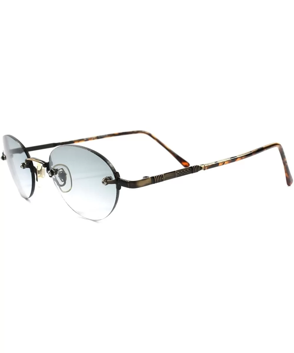 Classic Vintage 60s 70s Mens Womens Rimless Oval Sunglasses - Bronze - CA18934TKH7 $15.10 Oval