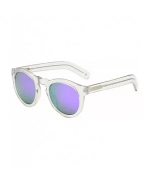 Round Retro Vinatge for Women GAIA - C7 Transparent Frame/Purple Lenses - CS18S9UYSGU $24.93 Round