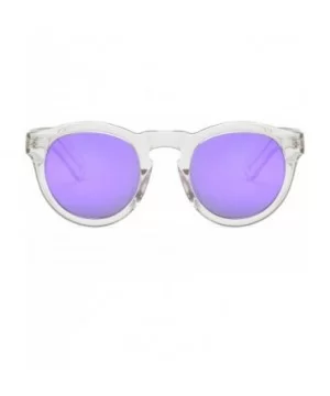 Round Retro Vinatge for Women GAIA - C7 Transparent Frame/Purple Lenses - CS18S9UYSGU $24.93 Round