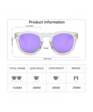 Round Retro Vinatge for Women GAIA - C7 Transparent Frame/Purple Lenses - CS18S9UYSGU $24.93 Round