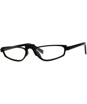 Vintage Fashion Sunglasses Unisex Skinny Frame Unique Pop Up Bridge - Black (Pale) - C318DA54K3O $5.57 Rectangular