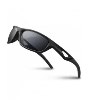 Polarized Sports Sunglasses Driving shades For Men TR90 Unbreakable Frame RB831 - Full Black - CK18TLTUC24 $19.80 Sport