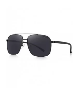 Men HD Polarized Driving Sunglasses for Men-Classic Square Sunglasses - Black - CH18MH5XL55 $15.49 Rectangular