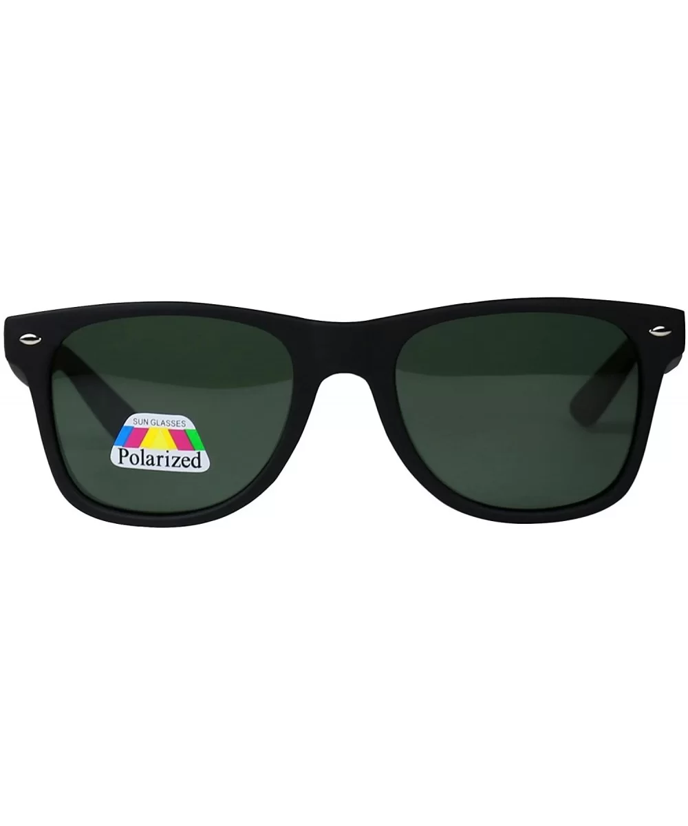 ShadyVEU Polarized Retro 80's Classic Round Black Matte Soft Sunglasses - Matte Black Frame With Green Lens - CJ12GW4OSRF $8....