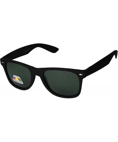 ShadyVEU Polarized Retro 80's Classic Round Black Matte Soft Sunglasses - Matte Black Frame With Green Lens - CJ12GW4OSRF $8....