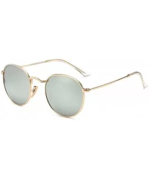 Adult HD Driving Sunglasses- Retro Round Fashion Sunglasses (Color Gold Frame/Silver) - Gold Frame/Silver - CY1997LMITZ $30.9...