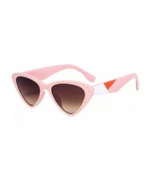 Retro Vintage Narrow Cateye Sunglasses for Women Clout Goggles Plastic Frame - 2pack-pink/White - CM18OKDWIGS $5.93 Oversized