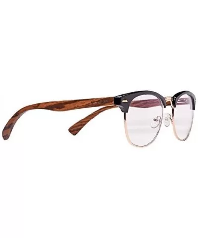 Bamboo Wood Sunglasses with Polarized Lens Sunglasses Wood Sunglasses For Men SD6410 - Transparent 2 - C61882ISX67 $6.48 Aviator