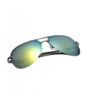 Men's Polarized Aviator Sunglasses Metal Frame Sunglasses For Sports Driving Cycling Running Fishing - Yellow - C918E470NW2 $...