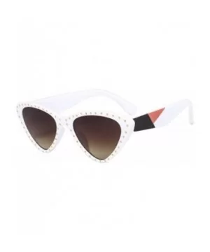 Retro Vintage Narrow Cateye Sunglasses for Women Clout Goggles Plastic Frame - 2pack-pink/White - CM18OKDWIGS $5.93 Oversized