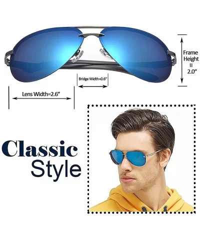 Men's Polarized Aviator Sunglasses Metal Frame Sunglasses For Sports Driving Cycling Running Fishing - Yellow - C918E470NW2 $...