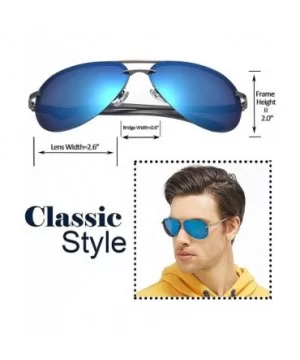 Men's Polarized Aviator Sunglasses Metal Frame Sunglasses For Sports Driving Cycling Running Fishing - Yellow - C918E470NW2 $...