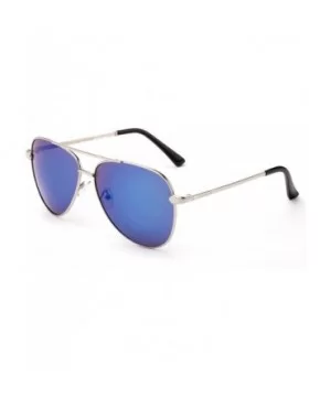 Yucca" - Oversized Fashion Sunglasses in Aviator Design for Men and Women - Silver/Blue - CI12MCS6PNF $9.22 Oversized