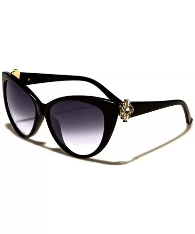 Hot Celebrity Fashion Rhinestone High-End Designer Cat Eye Sunglasses - Black - C418WHD9209 $12.49 Cat Eye