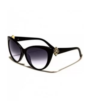 Hot Celebrity Fashion Rhinestone High-End Designer Cat Eye Sunglasses - Black - C418WHD9209 $12.49 Cat Eye