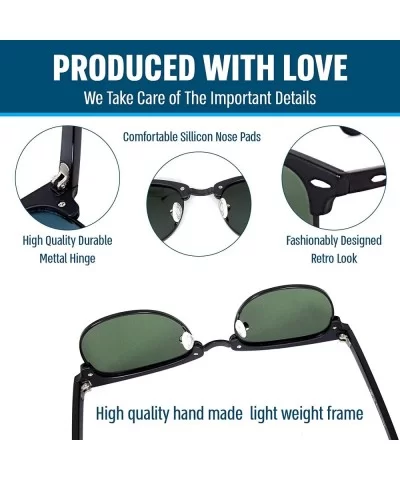 Stylish 80th Retro Unisex Polarized Sunglasses UV400 Classic Vintage Chic - Black Mat-green - CG18DT6RZGW $5.25 Oval