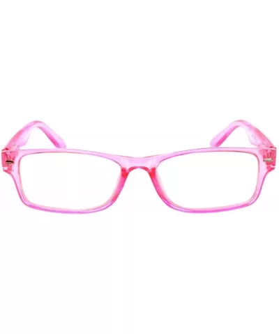 Fashion Retro Style Narrow Rectangular Colorful Frame Clear Lens Sunglasses - Pink - CO182GLRO7T $7.56 Rectangular