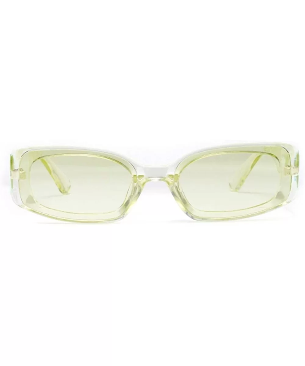 Men's and Women's Retro Square Resin lens Candy Colors Sunglasses UV400 - Green - CY18NT203HA $6.49 Oval