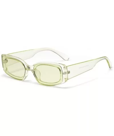 Men's and Women's Retro Square Resin lens Candy Colors Sunglasses UV400 - Green - CY18NT203HA $6.49 Oval