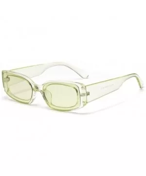 Men's and Women's Retro Square Resin lens Candy Colors Sunglasses UV400 - Green - CY18NT203HA $6.49 Oval