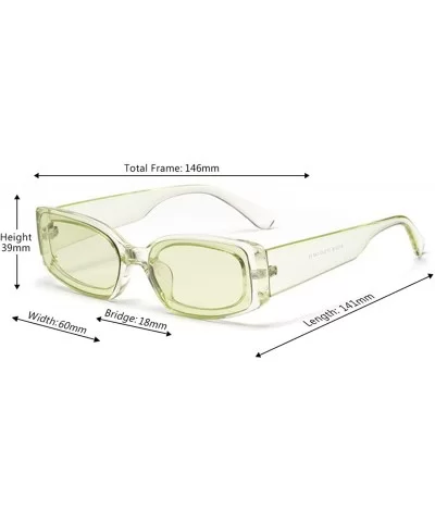 Men's and Women's Retro Square Resin lens Candy Colors Sunglasses UV400 - Green - CY18NT203HA $6.49 Oval