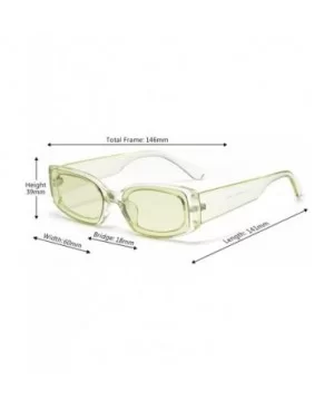 Men's and Women's Retro Square Resin lens Candy Colors Sunglasses UV400 - Green - CY18NT203HA $6.49 Oval