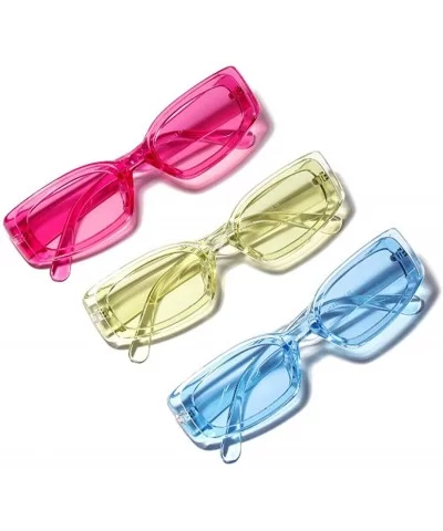 Men's and Women's Retro Square Resin lens Candy Colors Sunglasses UV400 - Green - CY18NT203HA $6.49 Oval