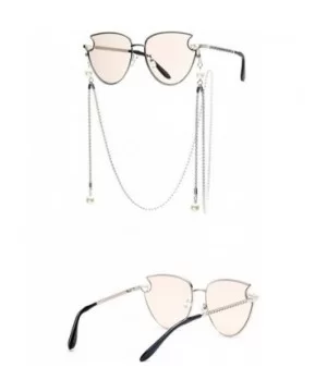 Fashion Sunglasses with Gold Pearl Eyeglass Chain for Women-Eyewear Lanyard Retainer for Girls - Champagne - CC1902AA3D2 $15....