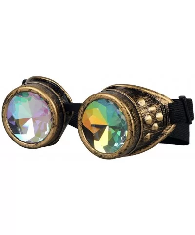 Vintage STEAMPUNK GOGGLES Glasses Bling Lens Goth COSPLAY PARTY Sunglasses - Brass - CY12N1FQ7M7 $8.04 Sport