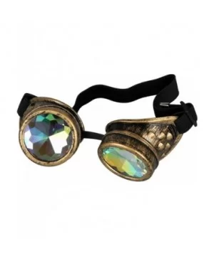 Vintage STEAMPUNK GOGGLES Glasses Bling Lens Goth COSPLAY PARTY Sunglasses - Brass - CY12N1FQ7M7 $8.04 Sport