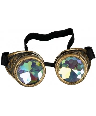 Vintage STEAMPUNK GOGGLES Glasses Bling Lens Goth COSPLAY PARTY Sunglasses - Brass - CY12N1FQ7M7 $8.04 Sport