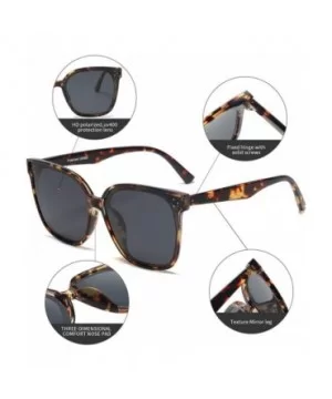 Oversized Square Polarized Sunglasses For Women With Rivets Retro Vintage UV Protection - C6190EK85D7 $9.81 Oversized