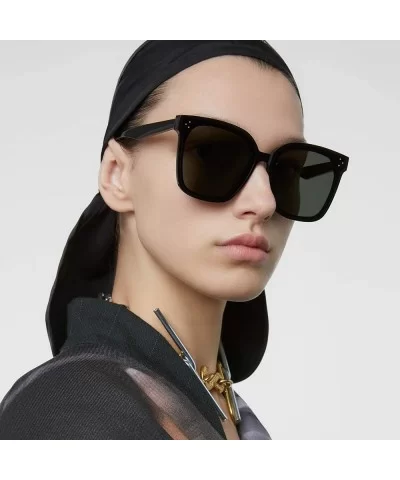 Oversized Square Polarized Sunglasses For Women With Rivets Retro Vintage UV Protection - C6190EK85D7 $9.81 Oversized