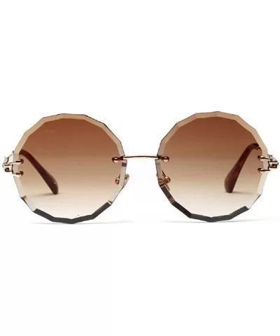 Fashion Round Sunglasses Women 2020 Luxury Rimlesss Sun Glasses Men Shades UV400 Outdoor Ladies Sunglasses - CI196UQXAW9 $21....