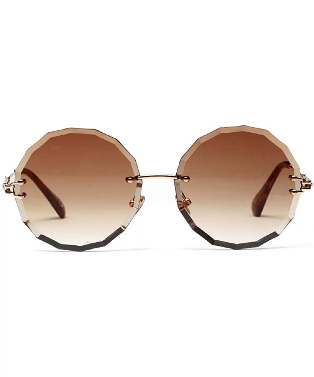 Fashion Round Sunglasses Women 2020 Luxury Rimlesss Sun Glasses Men Shades UV400 Outdoor Ladies Sunglasses - CI196UQXAW9 $21....