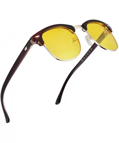 Night Driving Glasses Anti Glare Polarized Sunglasses HD Yellow Lens for Night Safety Glasses - Brown - CK180LK229I $14.01 Se...