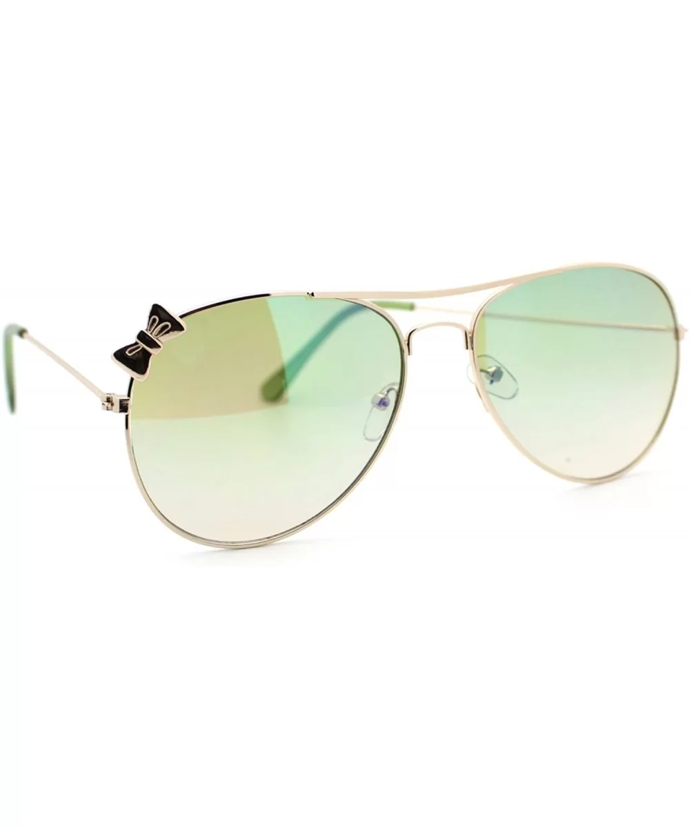 Ribbon Aviator Sunglasses Women's Classic Thin Metal Aviators - Gold - CA11PT0SSTD $8.47 Aviator