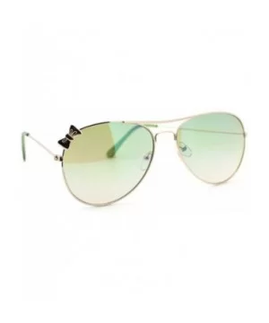 Ribbon Aviator Sunglasses Women's Classic Thin Metal Aviators - Gold - CA11PT0SSTD $8.47 Aviator