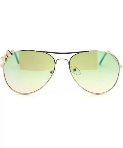 Ribbon Aviator Sunglasses Women's Classic Thin Metal Aviators - Gold - CA11PT0SSTD $8.47 Aviator