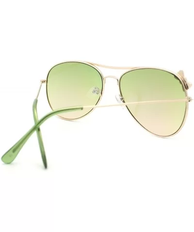 Ribbon Aviator Sunglasses Women's Classic Thin Metal Aviators - Gold - CA11PT0SSTD $8.47 Aviator