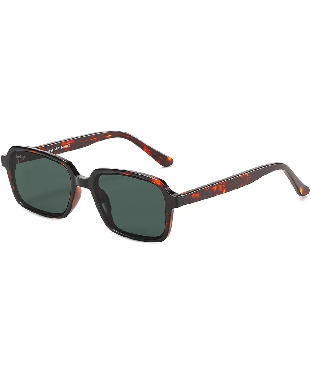 Acetate Rectangular Sunglasses - Tortoise - C7199HY6ZUM $56.75 Rectangular