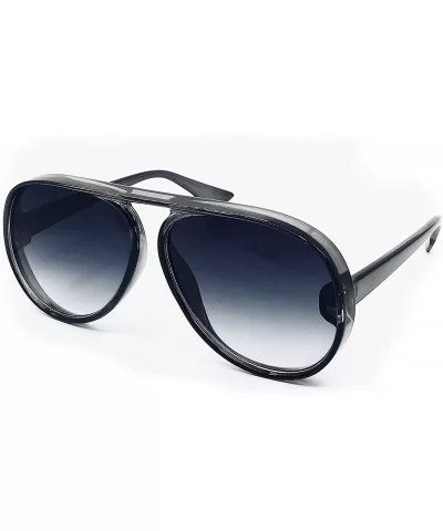 8054 Oversize Aviator XL New Pop Classic Candy Funky Fashion Tint Designer Flat Top Womens Mens Sunglasses - CW18C9Z32M6 $8.9...