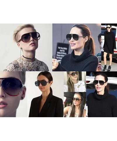 8054 Oversize Aviator XL New Pop Classic Candy Funky Fashion Tint Designer Flat Top Womens Mens Sunglasses - CW18C9Z32M6 $8.9...