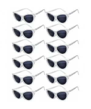 Retro Women's Cat Eye Vintage Sunglasses Smoke Lens 12 PCS wholesale - Cat_eye_12p_smoke_white_dots - C2185UKTON5 $32.30 Sport