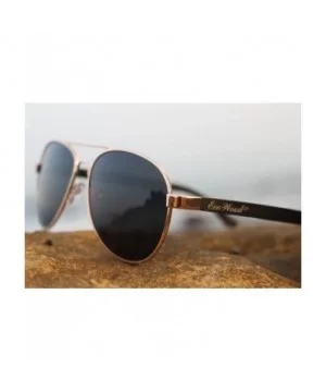 Wood Aviators Sunglasses Polarized Lens Handmade with Bamboo Case - Black Bamboo - CN18EDGTIW3 $19.67 Aviator