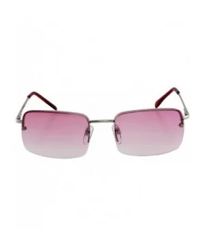 Minimalist Medium Rectangular Sunglasses Clear Eyewear Spring Hinge - Silver/Pink - CJ195MTI24R $5.64 Rectangular