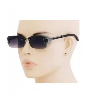 Mens Fashion Gold Stylish Glasses Clear Lens Rectangular Retro Rimless Tinted Sunglasses for Women - C518Z529WST $11.04 Recta...