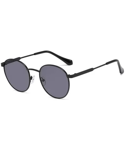 60s Vintage Retro Hipster Lennon's Round Sunglasses Statement Hippie Glasses - Black/Grey - CL194ER87R7 $10.37 Round