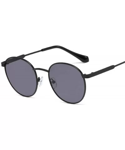 60s Vintage Retro Hipster Lennon's Round Sunglasses Statement Hippie Glasses - Black/Grey - CL194ER87R7 $10.37 Round