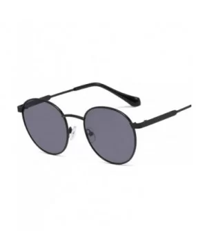 60s Vintage Retro Hipster Lennon's Round Sunglasses Statement Hippie Glasses - Black/Grey - CL194ER87R7 $10.37 Round